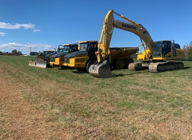 Heavy equipment used on the Maple Leaf Substation project